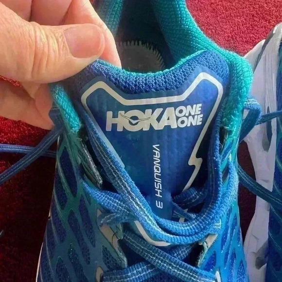 Mens Sz 9 HOKA Vanquish 3 Road Running Shoes - Medieval Blue / Blue - Picture 6 of 9